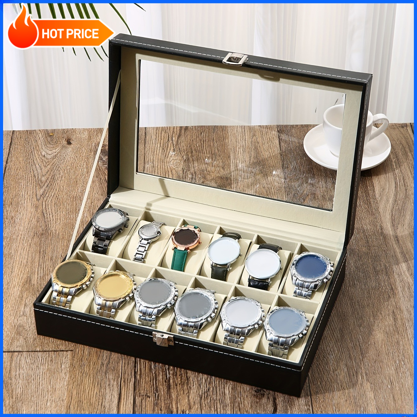 Jewelry Box That Holds Watches - A Faux Leather Watch Storage Box