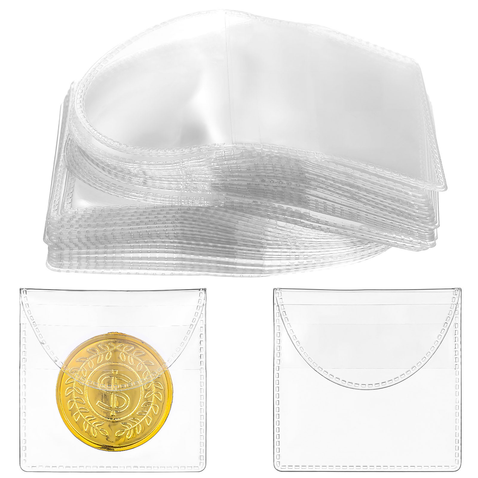 Collectors Coins Jewelry & Watches Of Smithtown - 150Pcs Single Pocket Coin Holders Clear