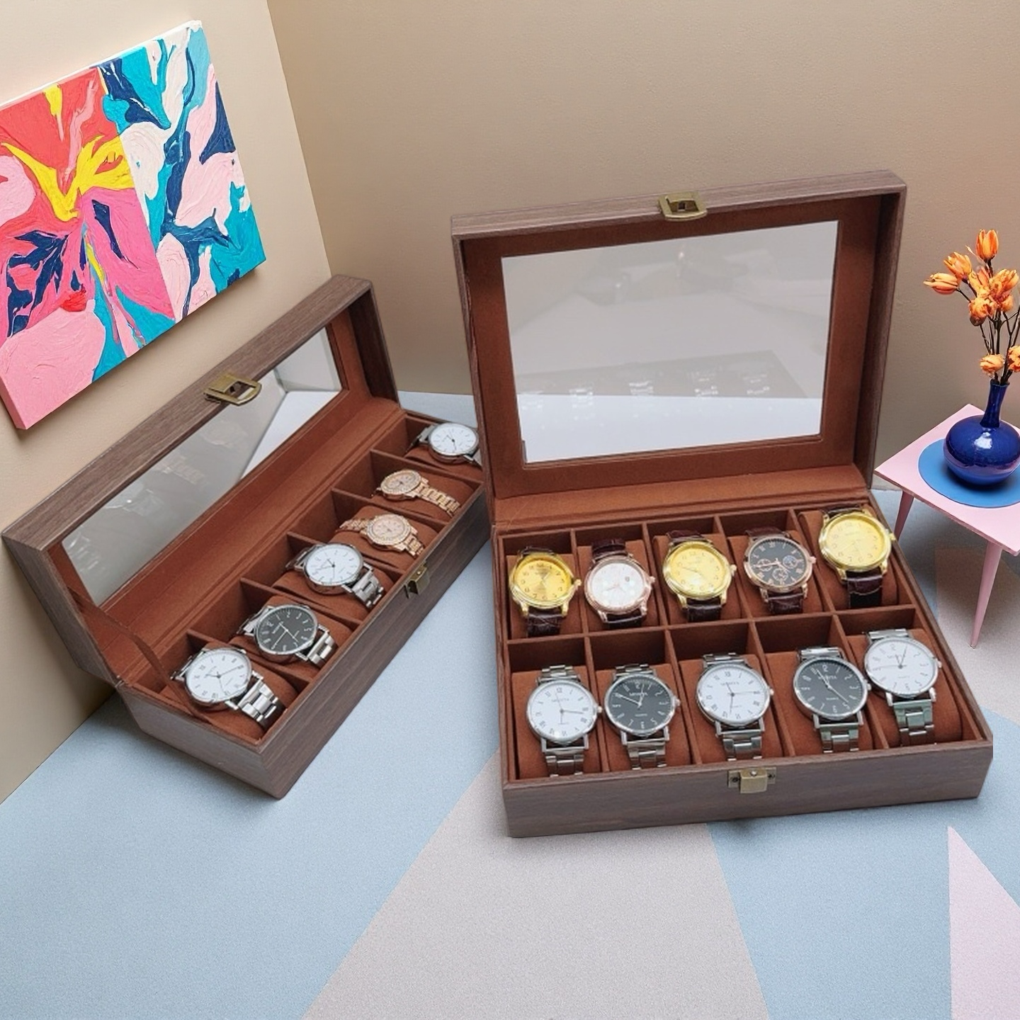 Jewelry Box That Holds Watches - Wood Watch Box 6/10/12 Grids Watches