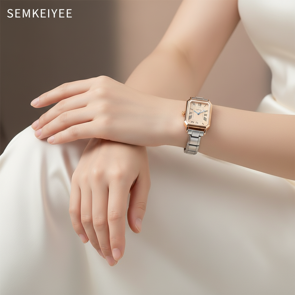 Jewelry Watches Silver - Elegant Women's Rectangle Watch with Roman
