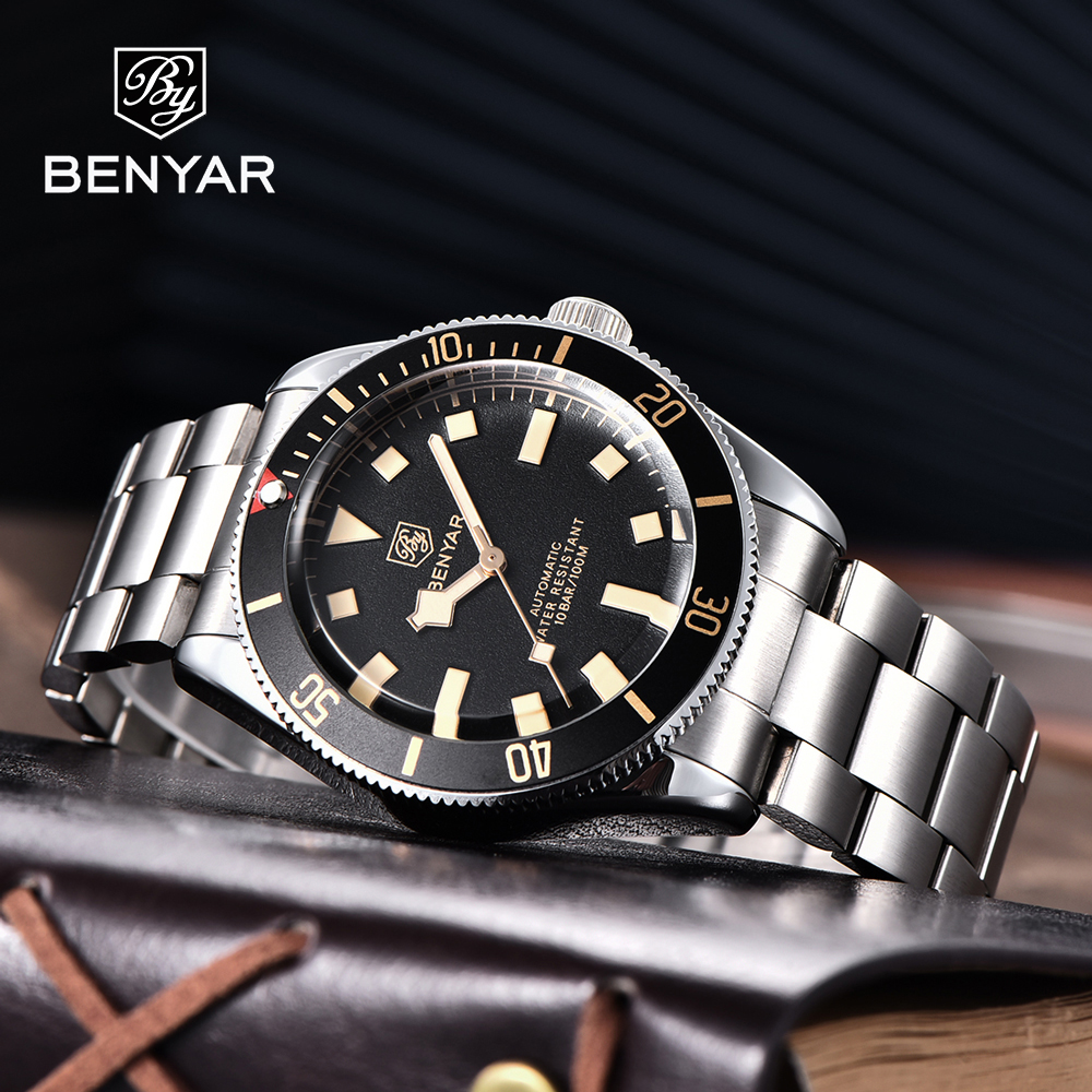 Mens Mechanical Watch - 2025 New BENYAR Automatic Watches Men's