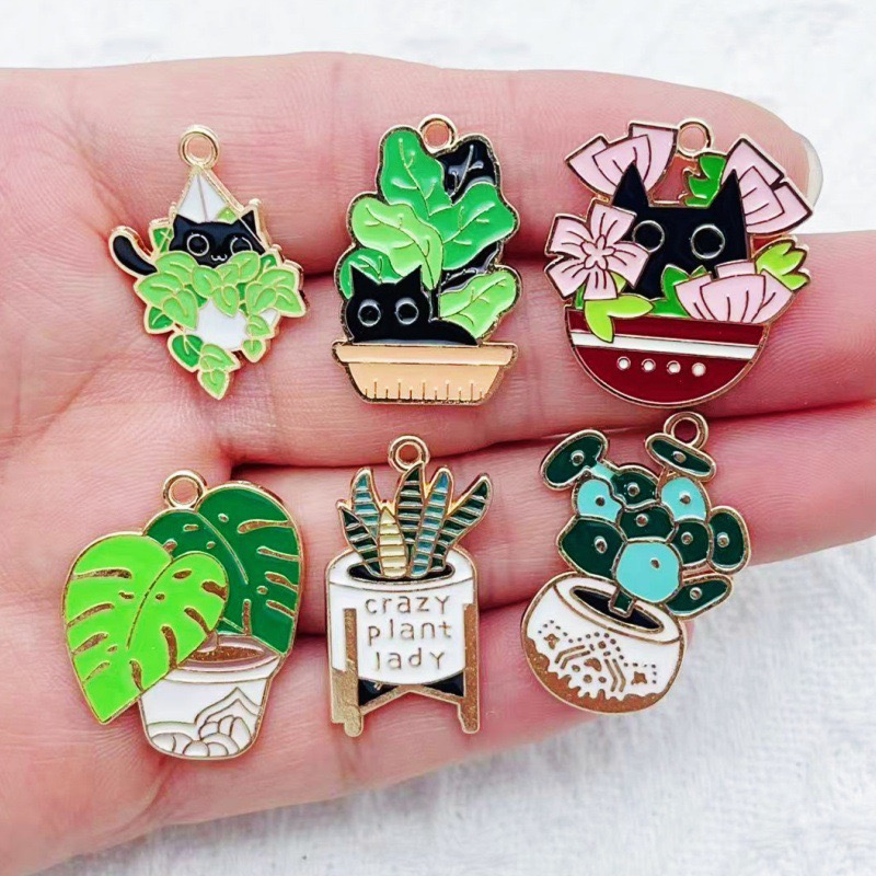 Jewelry & Watches Review - 10pcs Cactus Plant Oil Drop Alloy