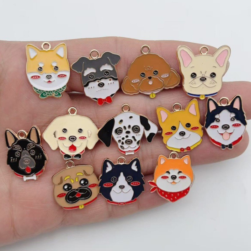 Jewelry & Watches Review - 12pcs cartoon pet spotted dog alloy