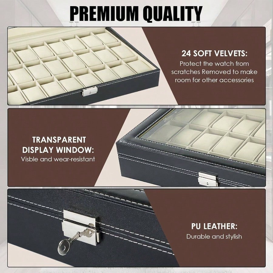 Watch Box 24 Slots Elegant Por - Jewelry Box That Holds Watches recensione e prezzo