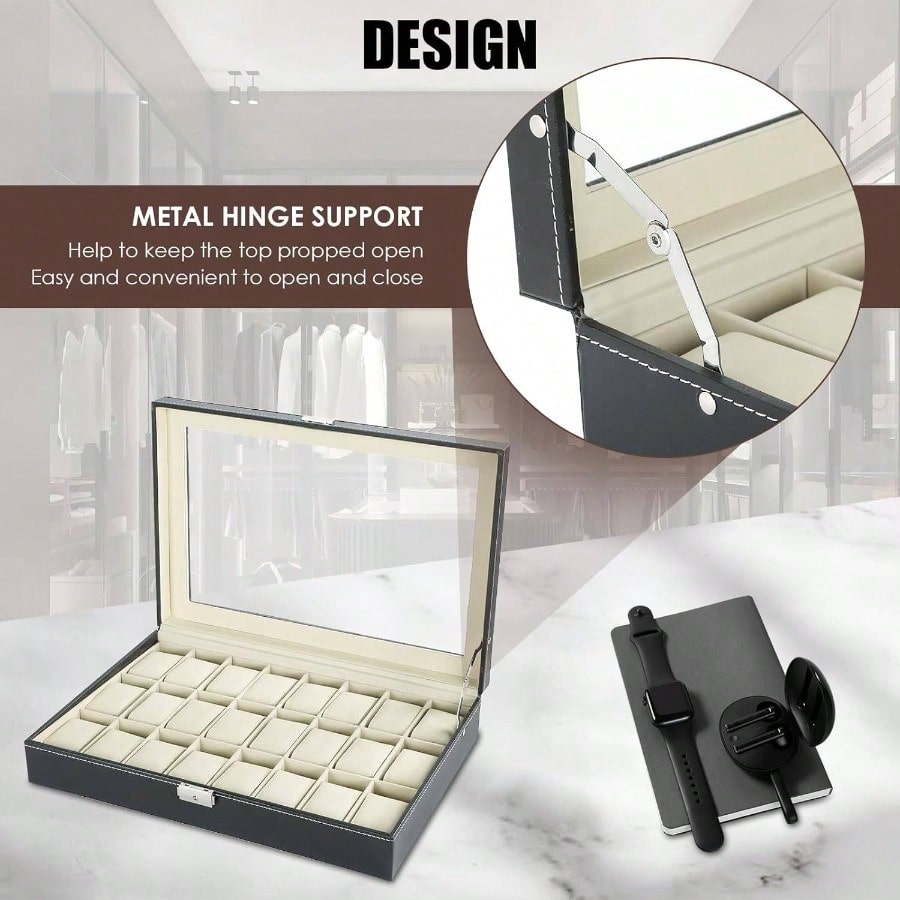 Watch Box 24 Slots Elegant Por - Jewelry Box That Holds Watches recensione e prezzo