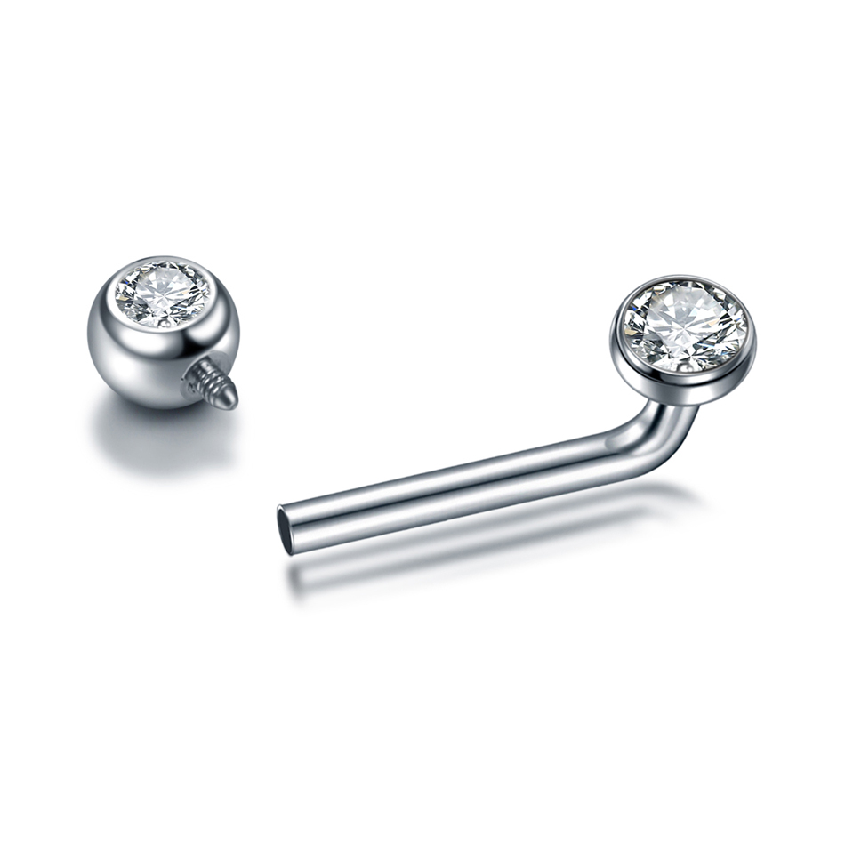 1PC G23 Titanium CZ Curved Bar - Christina Jewelry & Watches Marguerite Ørestik Forgyldt Sølv recensione e prezzo