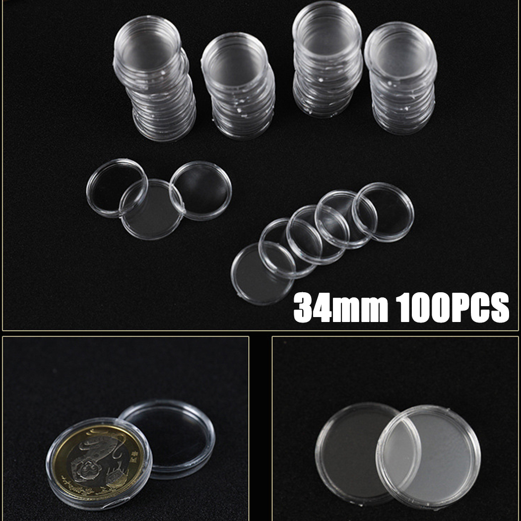 100 Clear Plastic Coin Capsule - Collectors Coins Jewelry & Watches Of Smithtown recensione e prezzo