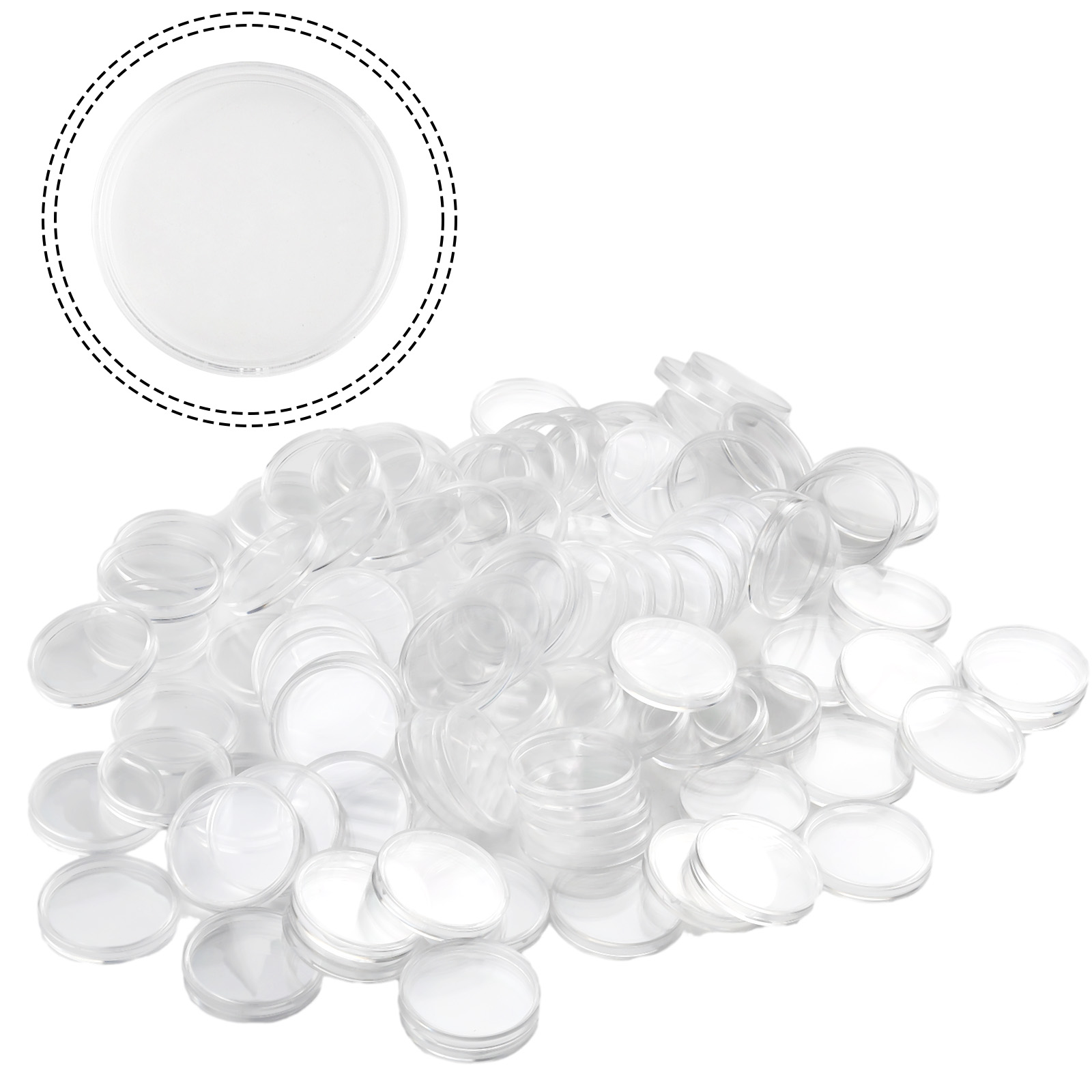 100 Clear Plastic Coin Capsule - Collectors Coins Jewelry & Watches Of Smithtown recensione e prezzo