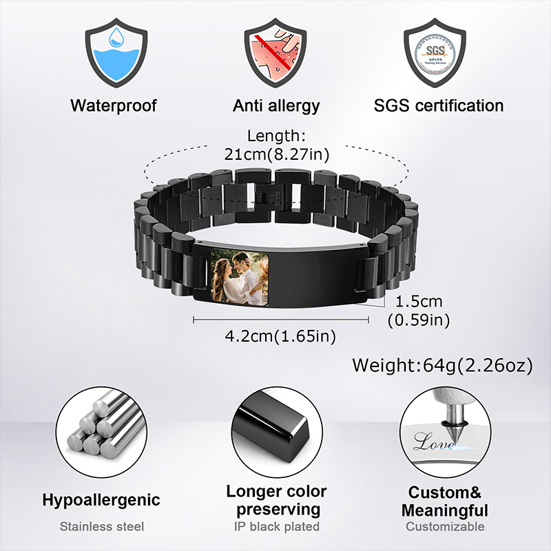 Custom Picture Text Bracelet W - Jewelry Watches Men recensione e prezzo