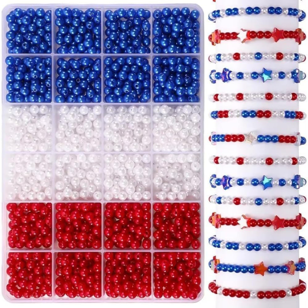 1205pcs 6mm， Red, white, and b - Fine Jewelry & Watches Photos recensione e prezzo
