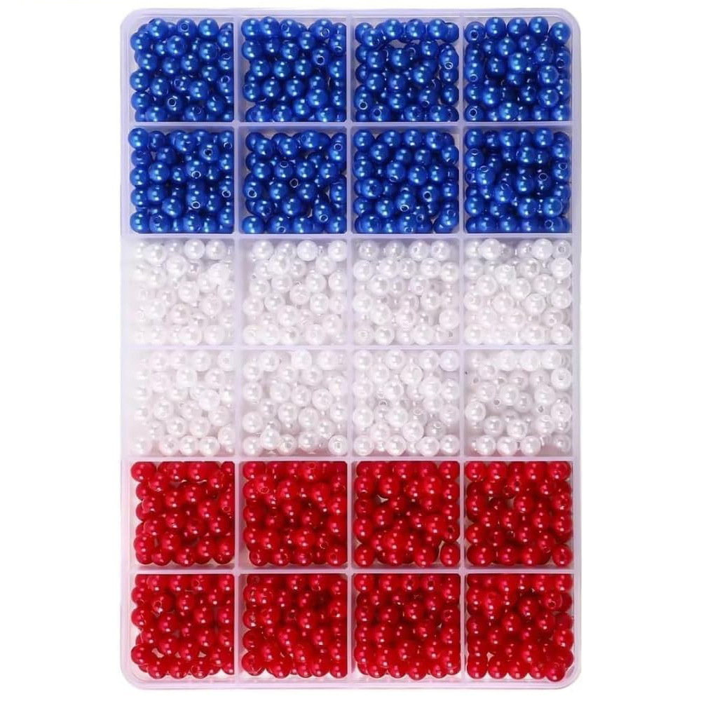 1205pcs 6mm， Red, white, and b - Fine Jewelry & Watches Photos recensione e prezzo