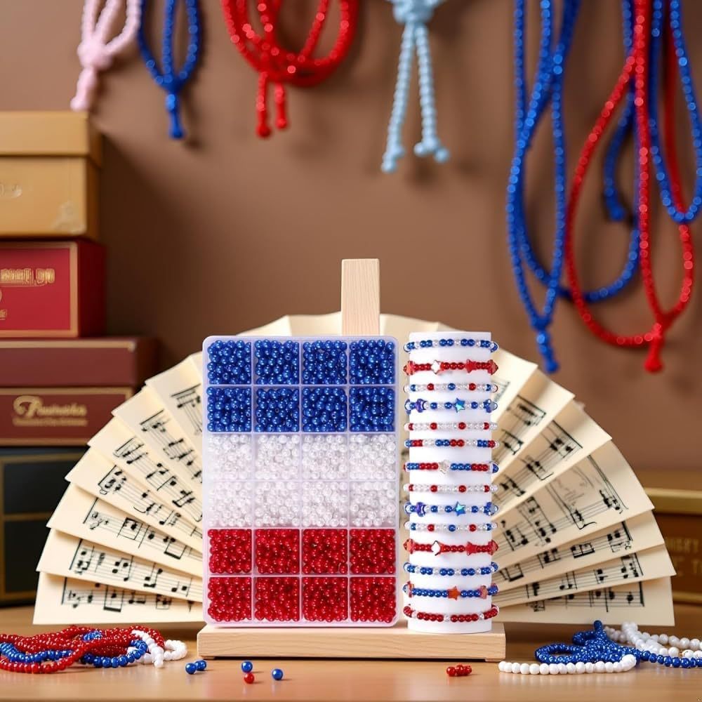 1205pcs 6mm， Red, white, and b - Fine Jewelry & Watches Photos recensione e prezzo