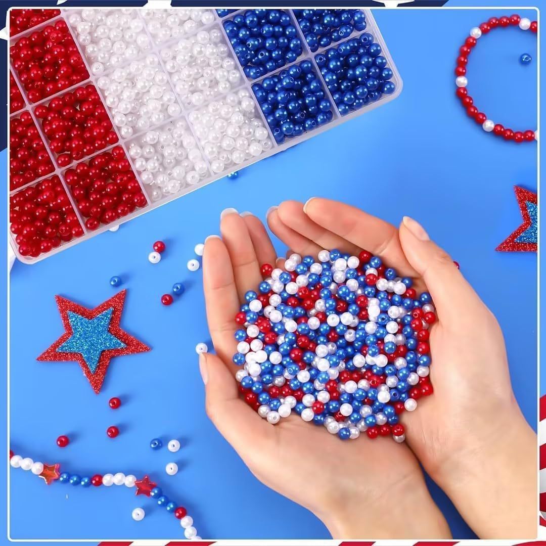 1205pcs 6mm， Red, white, and b - Fine Jewelry & Watches Photos recensione e prezzo