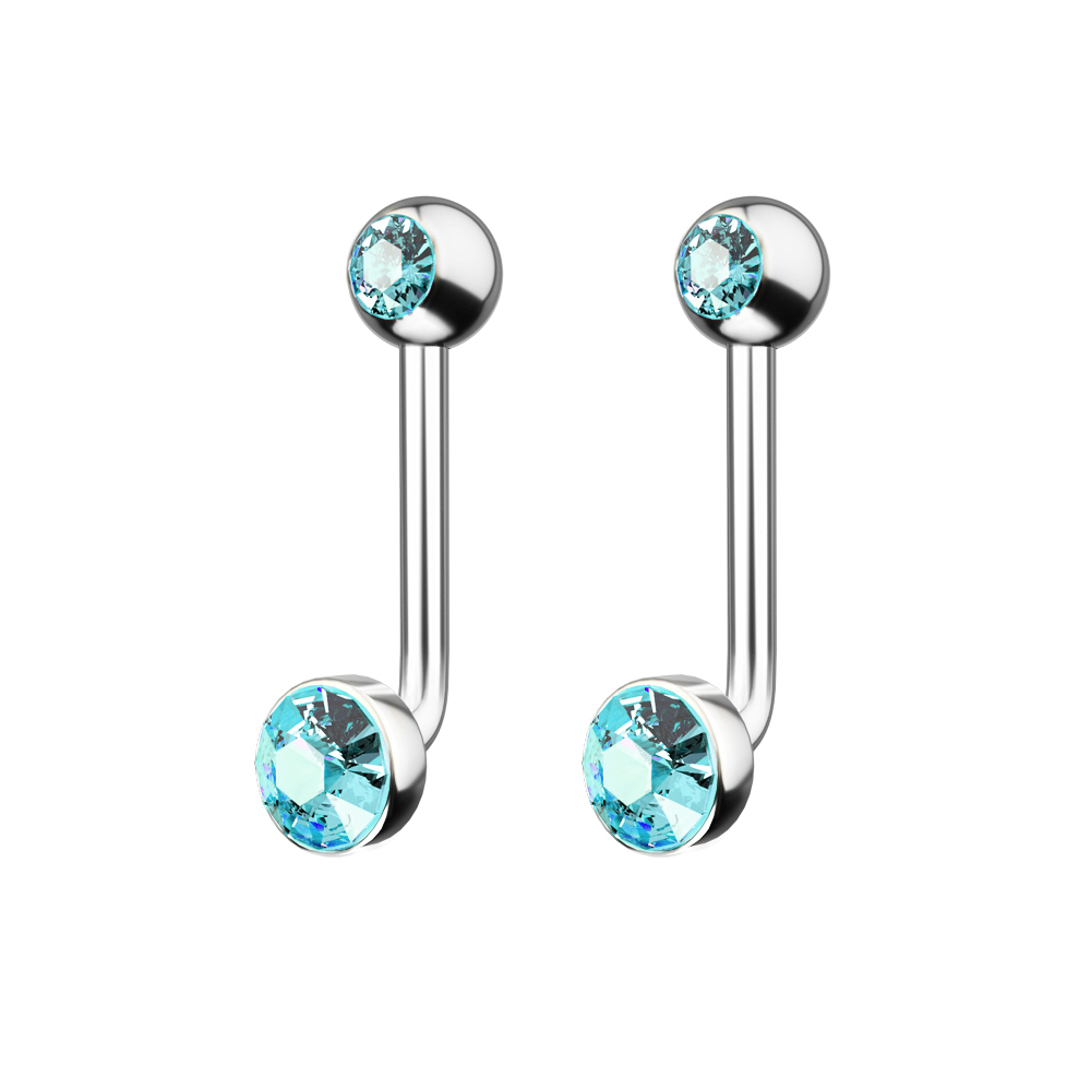 1PC F136 Titanium 14G CZ Gem P - Christina Jewelry & Watches Marguerite Ørestik Forgyldt Sølv recensione e prezzo