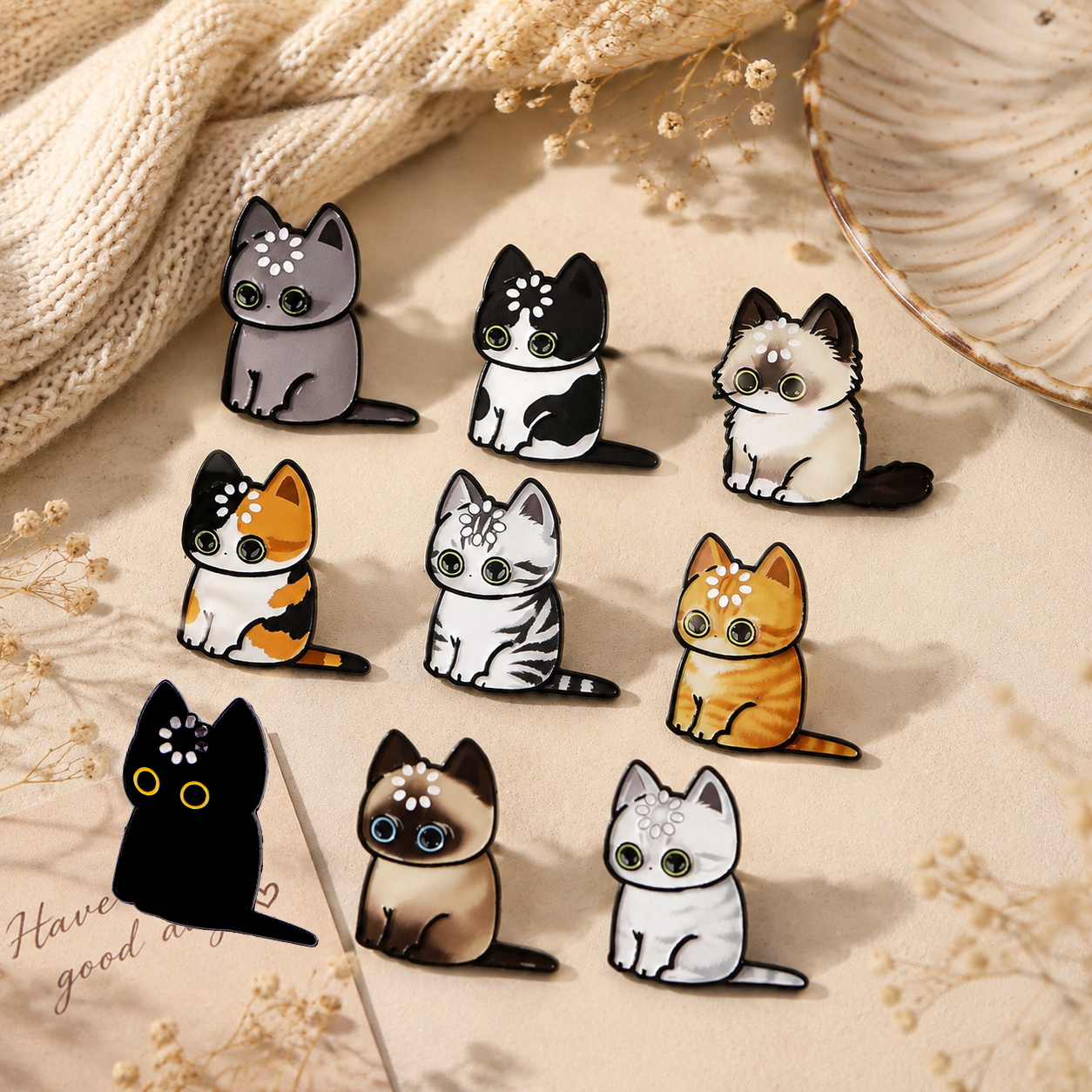9pcs/set Cartoon Cats Men Lape - Jewelry Watches Men recensione e prezzo