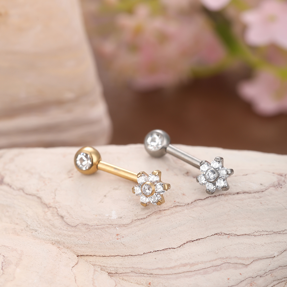 1pc 14G Titanium Flower Christ - Christina Jewelry & Watches Marguerite Ørestik Forgyldt Sølv recensione e prezzo
