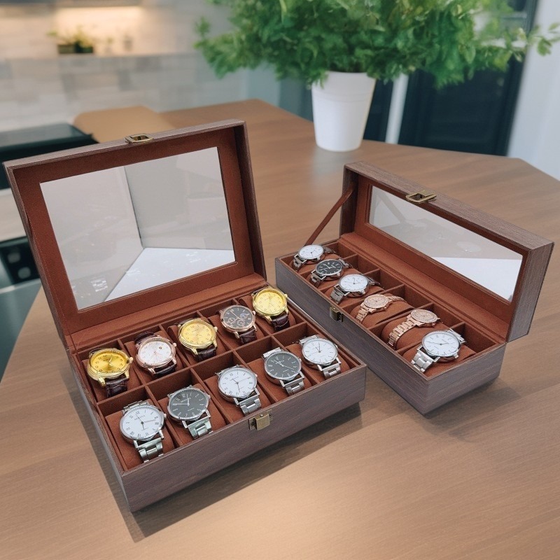 Wood Watch Box 6/10/12 Grids W - Jewelry Box That Holds Watches recensione e prezzo