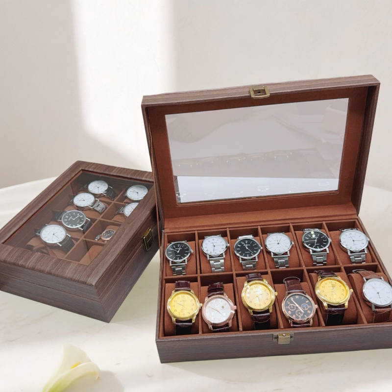 Wood Watch Box 6/10/12 Grids W - Jewelry Box That Holds Watches recensione e prezzo