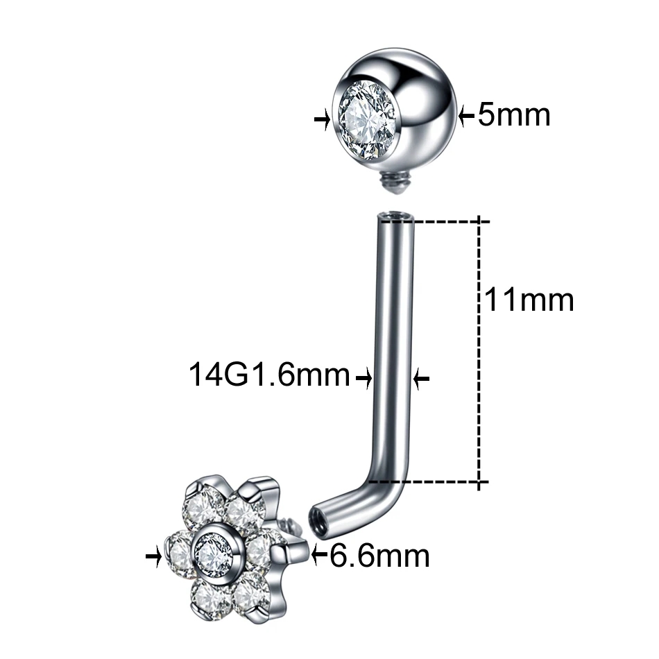 1Pc G23 Titanium Crystal Flowe - Christina Jewelry & Watches Marguerite Ørestik Forgyldt Sølv recensione e prezzo