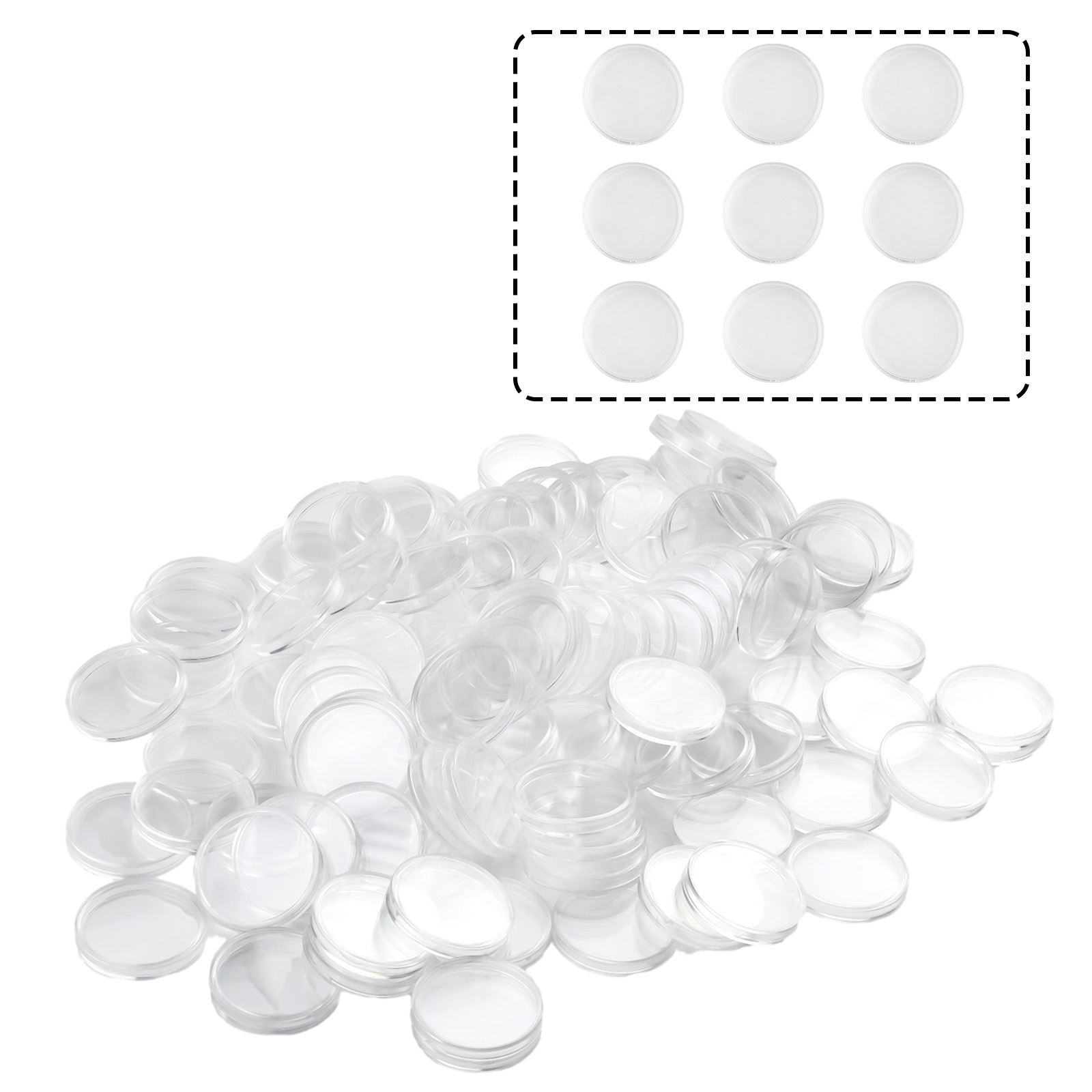 100Pcs Transparent Plastic Rou - Collectors Coins Jewelry & Watches Of Smithtown recensione e prezzo