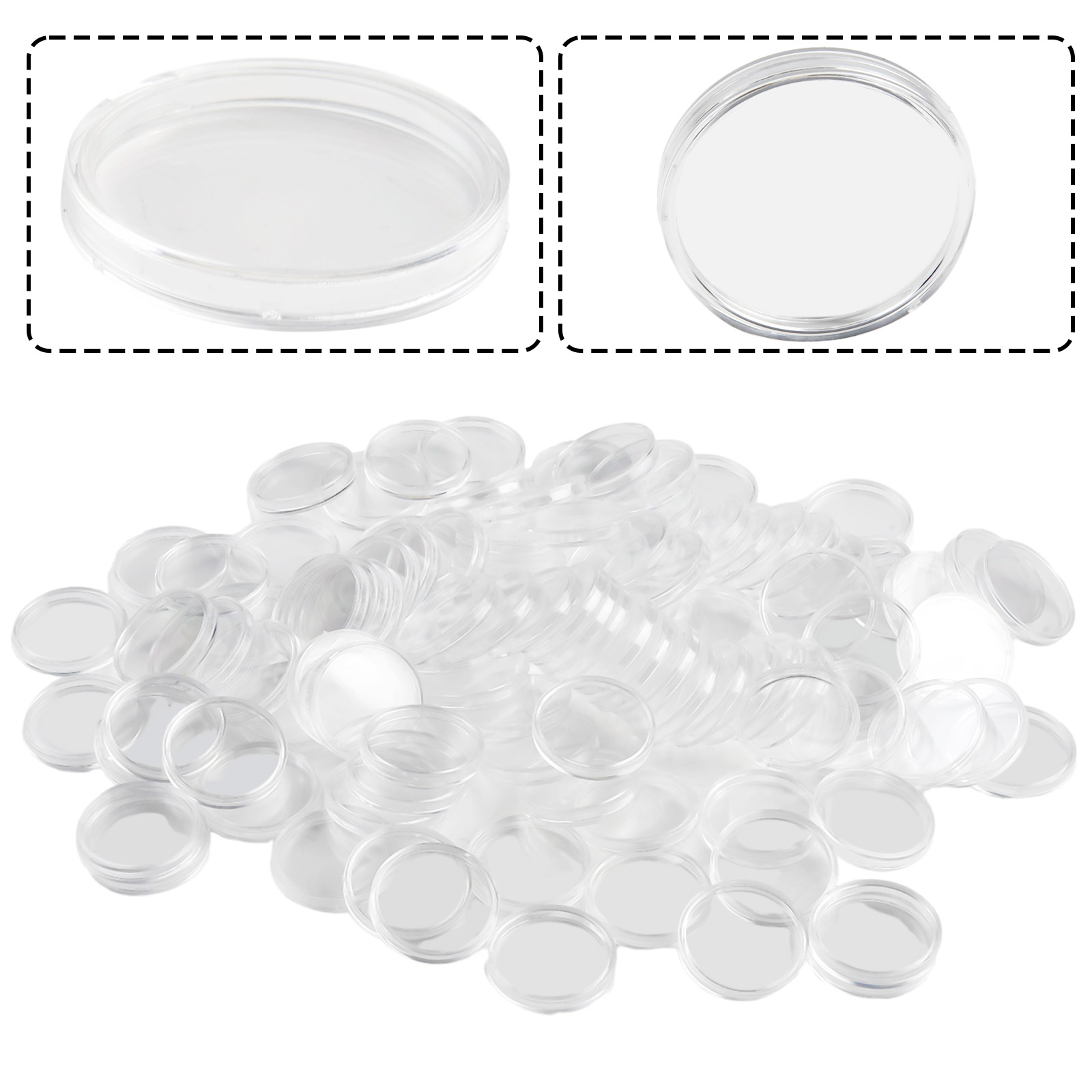 100Pcs Transparent Plastic Rou - Collectors Coins Jewelry & Watches Of Smithtown recensione e prezzo