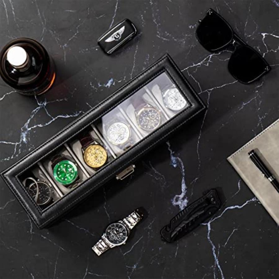Watch Box, 6 Slot Watches Disp - Jewelry Watches Men recensione e prezzo
