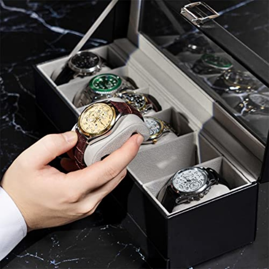 Watch Box, 6 Slot Watches Disp - Jewelry Watches Men recensione e prezzo