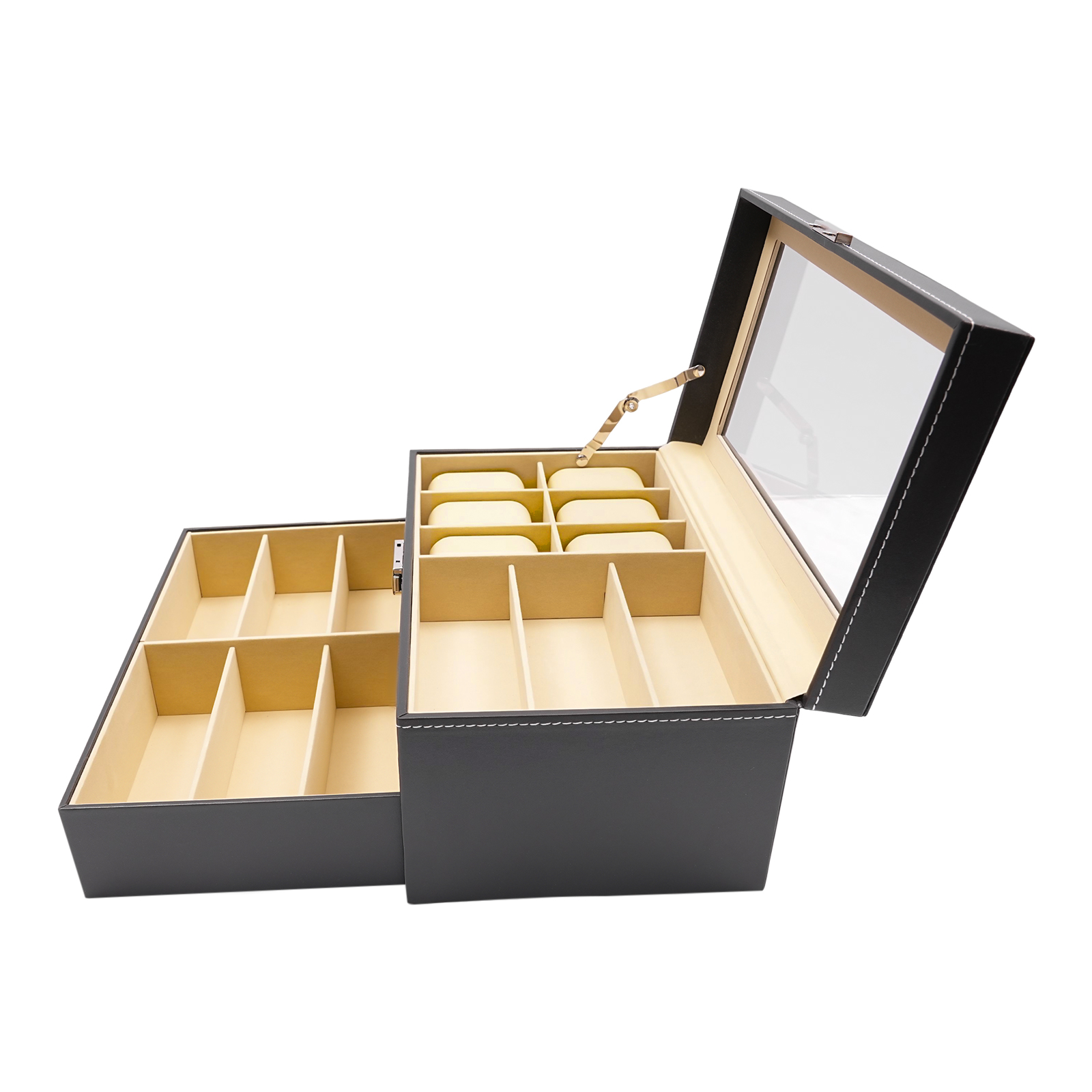 Black 2-Tier Watch Jewelry Dis - Jewelry Box That Holds Watches recensione e prezzo