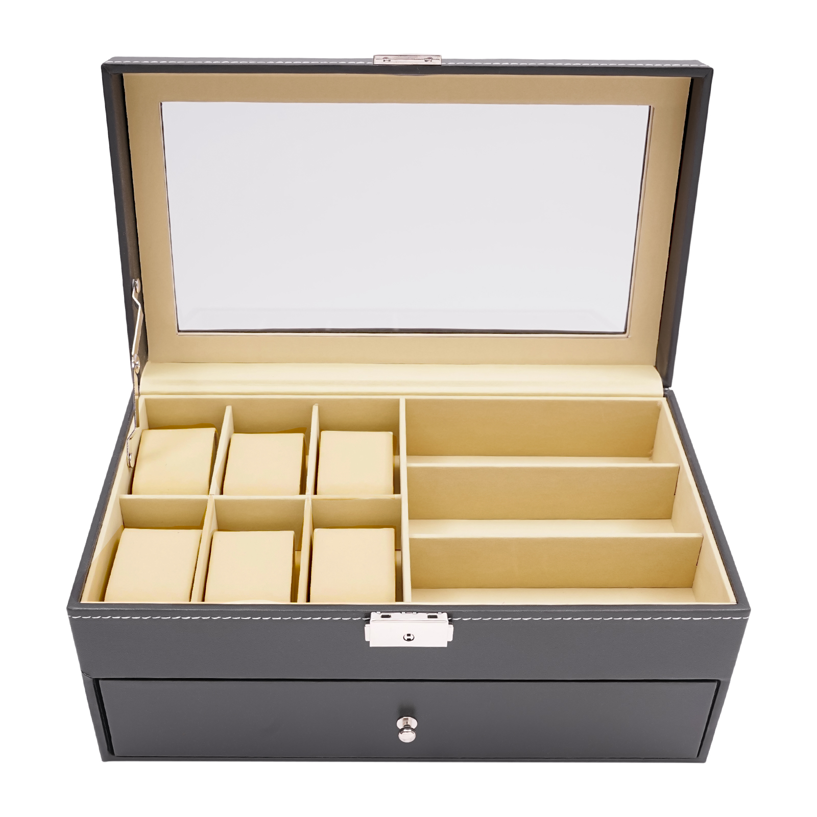 Black 2-Tier Watch Jewelry Dis - Jewelry Box That Holds Watches recensione e prezzo