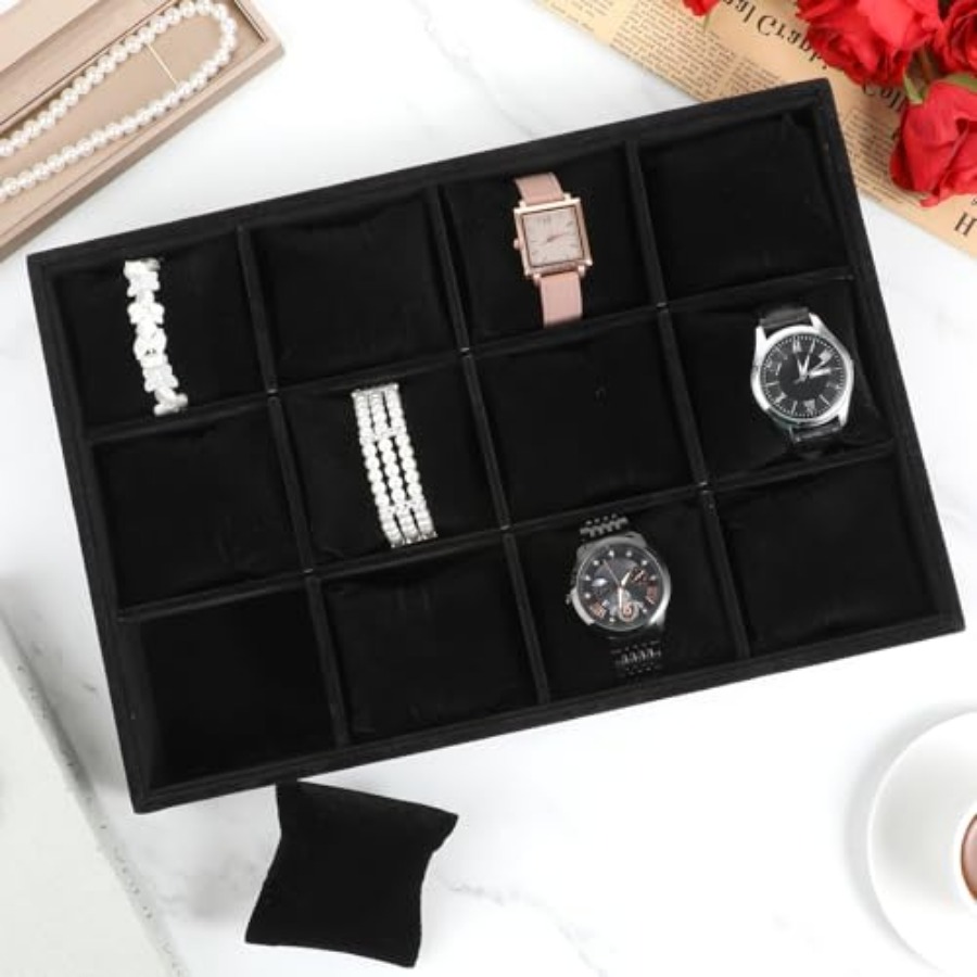 2 PCS Watch Tray, 12 Grid Watc - Jewelry Watches Men recensione e prezzo