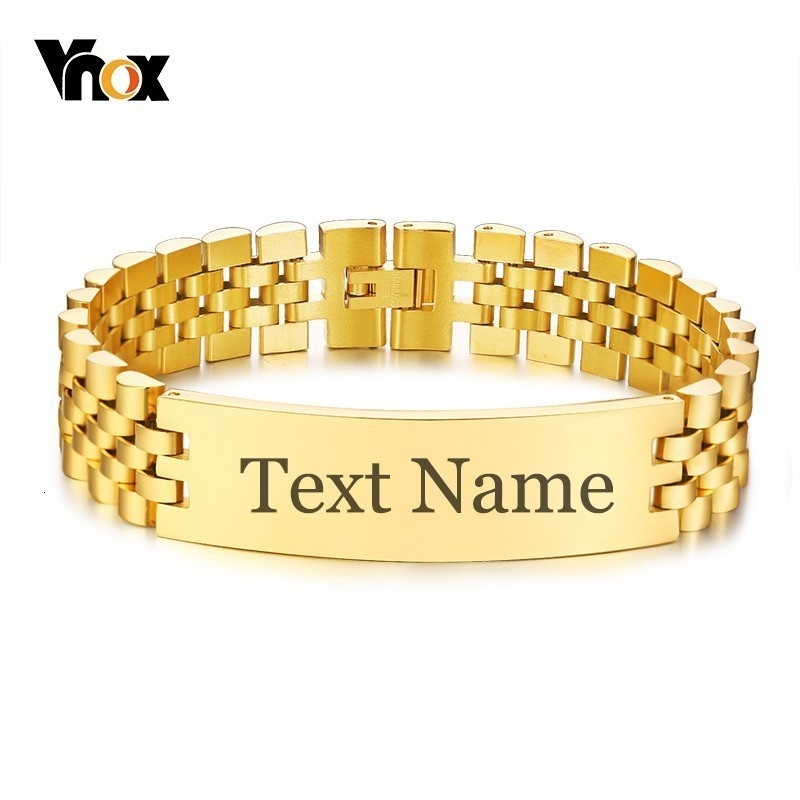 Vnox Mens 15mm Wide ID Tag Bra - Jewelry Watches Men recensione e prezzo