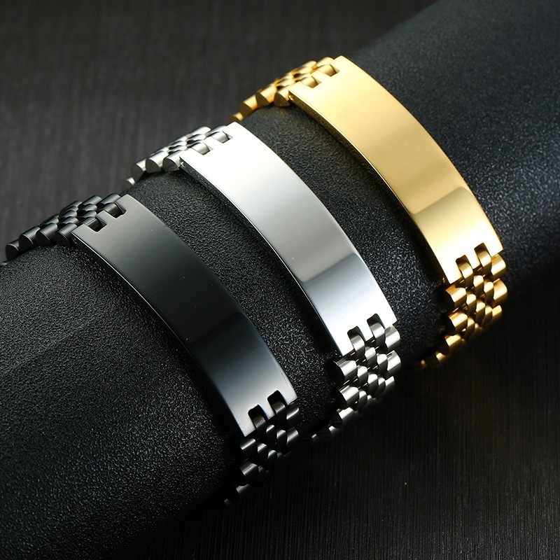 Vnox Mens 15mm Wide ID Tag Bra - Jewelry Watches Men recensione e prezzo
