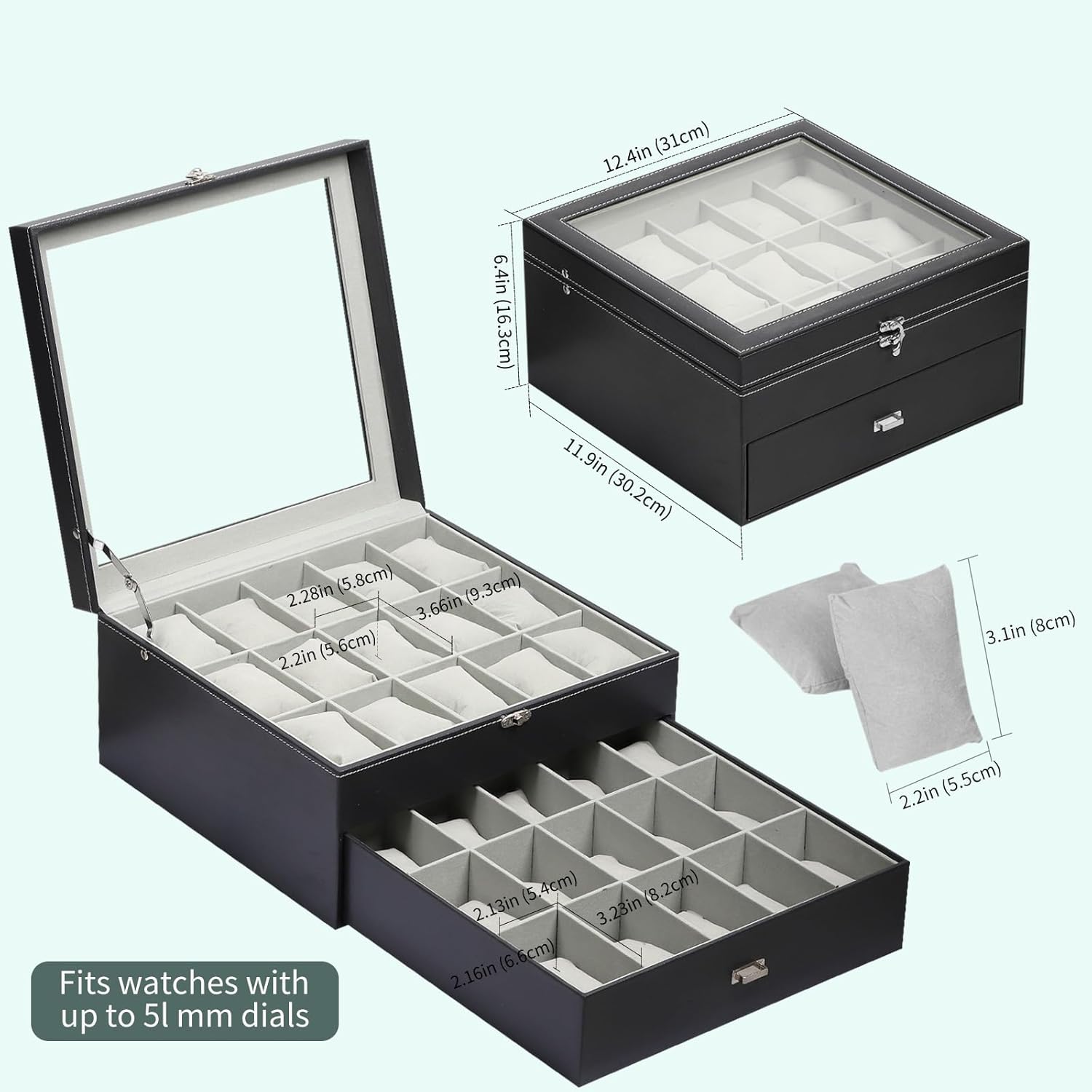 Watch Box Organizer with Glass - Jewelry Box That Holds Watches recensione e prezzo