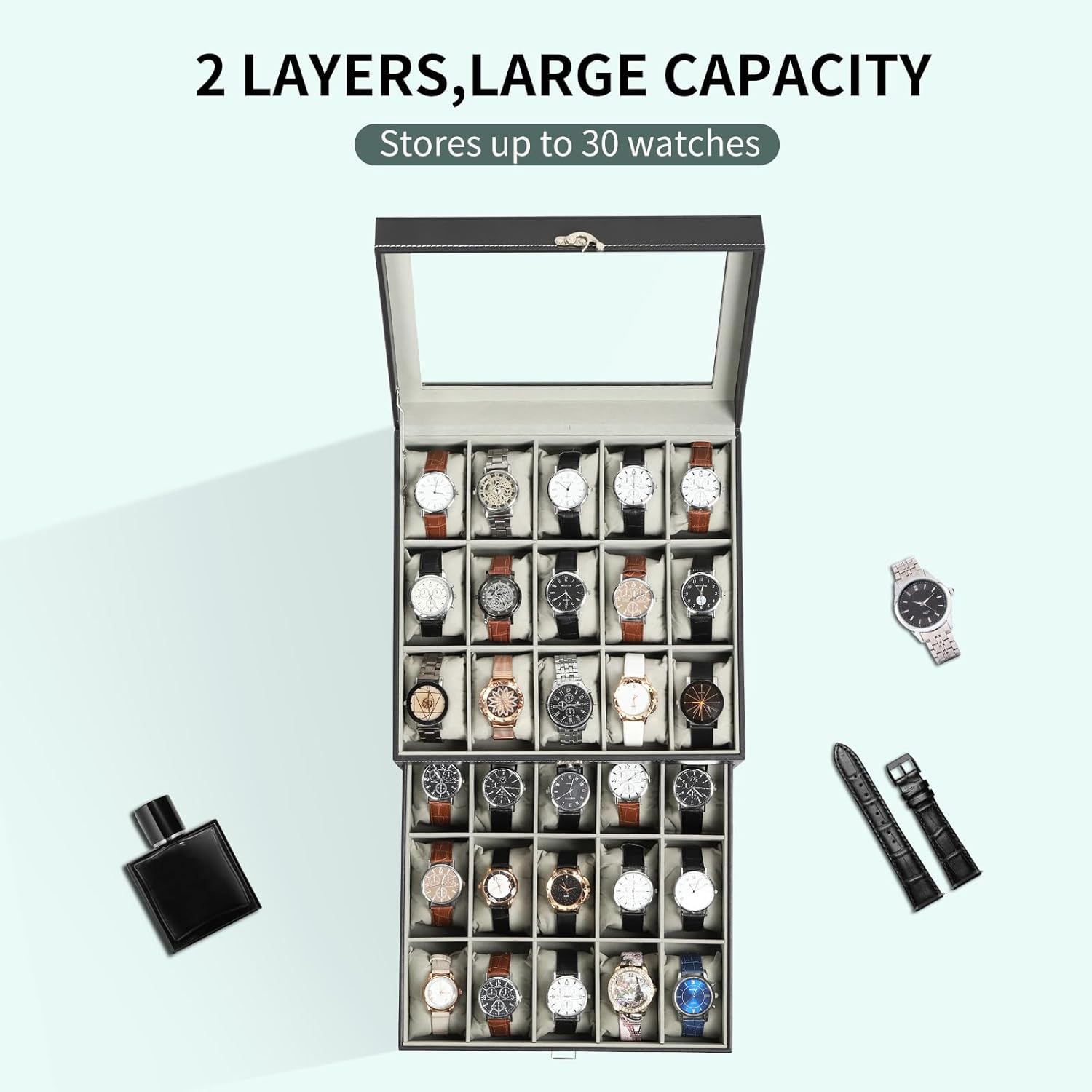 Watch Box Organizer with Glass - Jewelry Box That Holds Watches recensione e prezzo