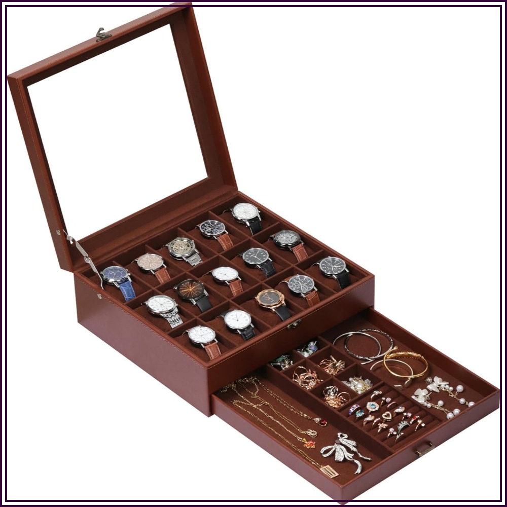 2-Layer Watch Box with Lock, H - Jewelry Box That Holds Watches recensione e prezzo