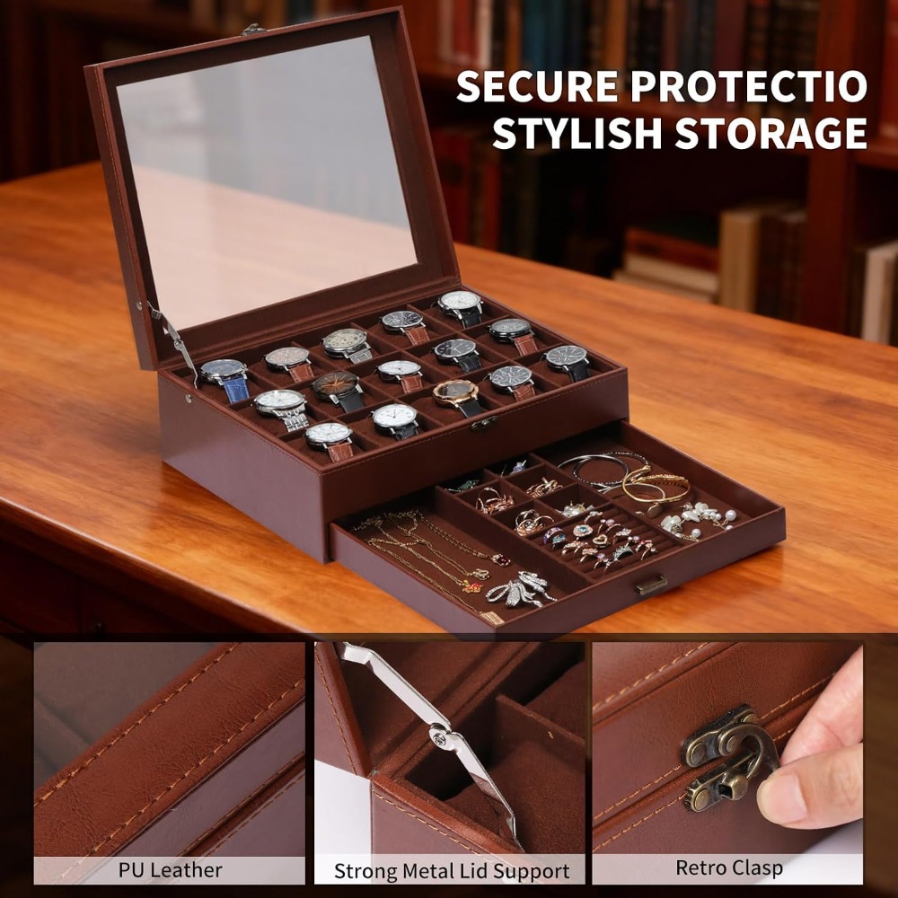 2-Layer Watch Box with Lock, H - Jewelry Box That Holds Watches recensione e prezzo