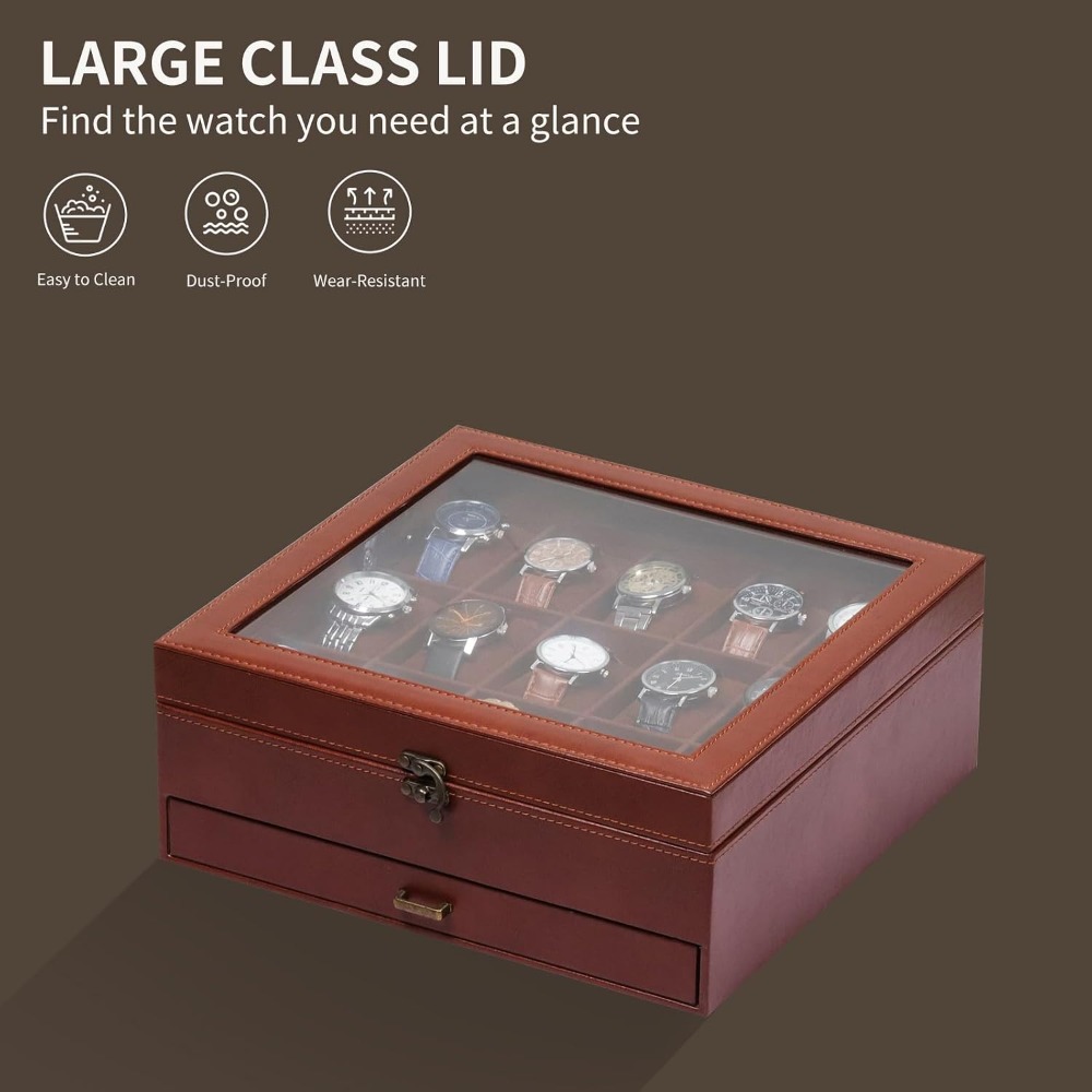 2-Layer Watch Box with Lock, H - Jewelry Box That Holds Watches recensione e prezzo