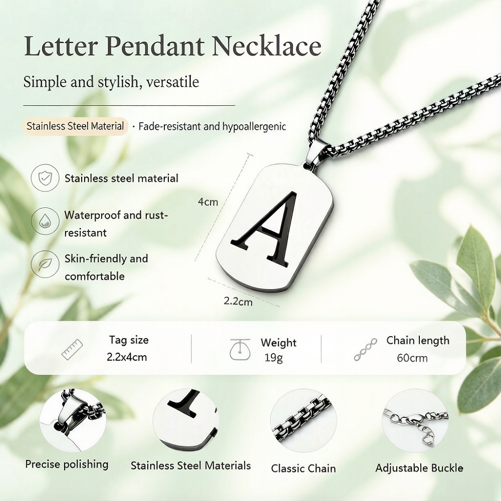 Personalized Stainless Steel I - Necklace Pendant recensione e prezzo