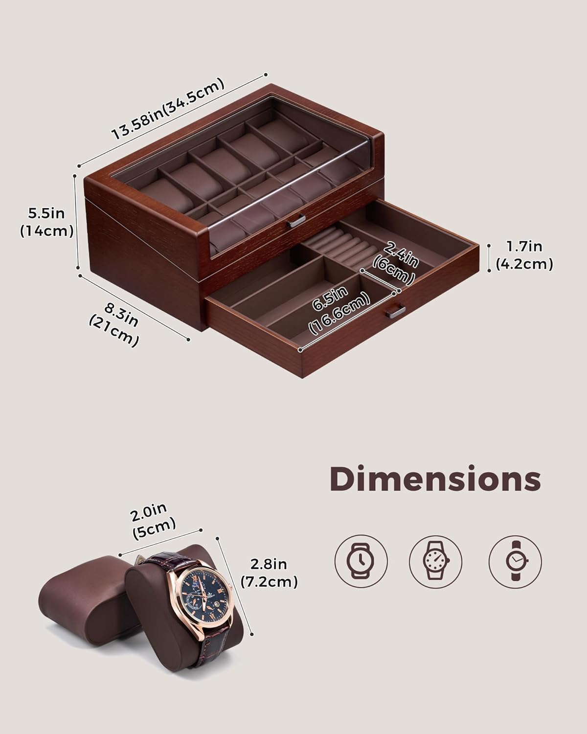 Wooden Watch Box for Men, 2-La - Jewelry Box That Holds Watches recensione e prezzo