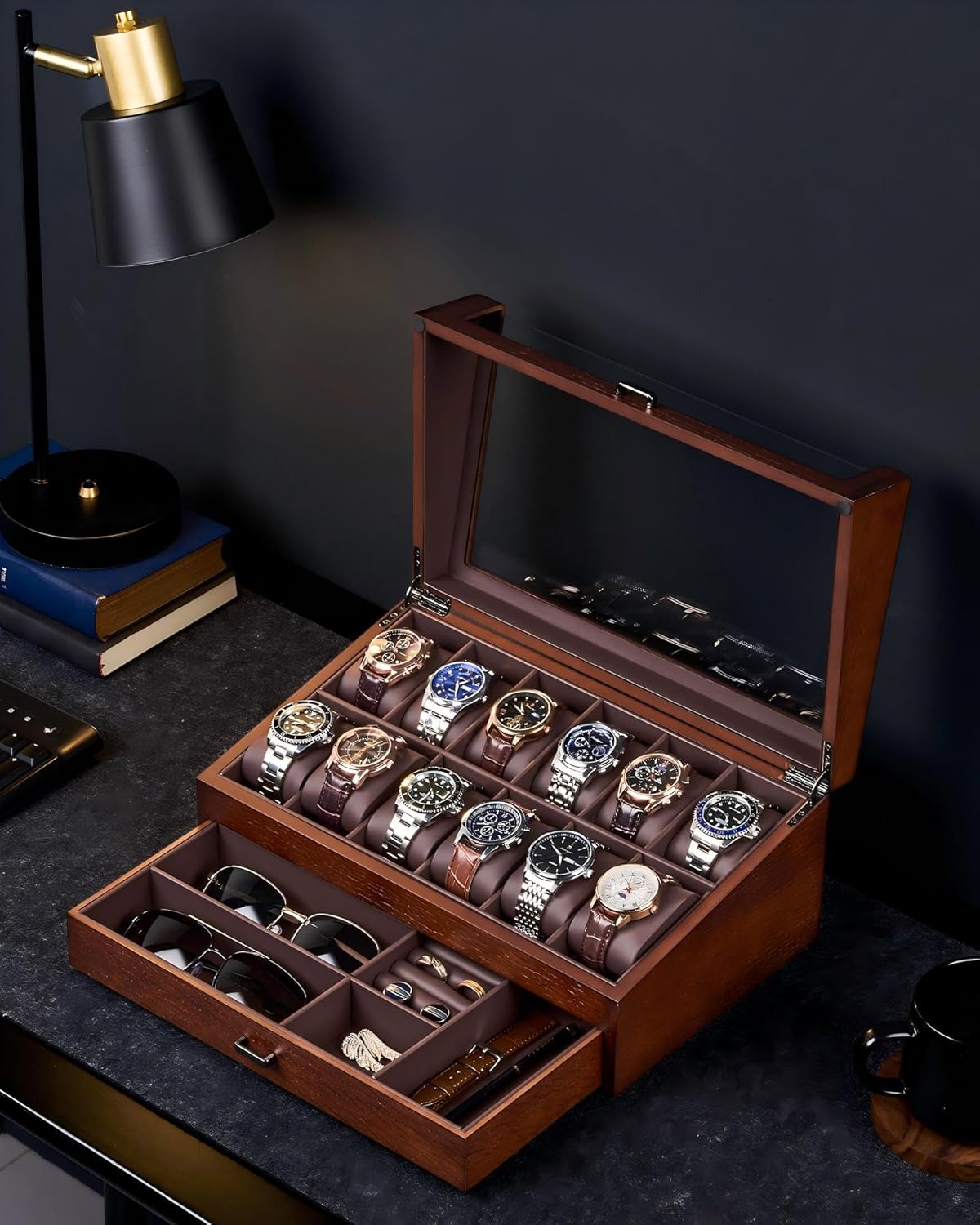Wooden Watch Box for Men, 2-La - Jewelry Box That Holds Watches recensione e prezzo