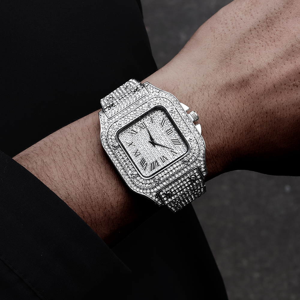 New Punk Men Watch Iced Out Di - Jewelry Watches Silver recensione e prezzo